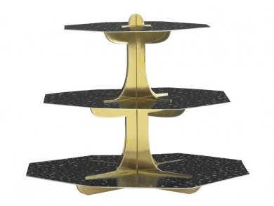 Black and Gold 3Tier Cupcake Stand