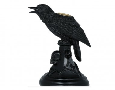 Black Crow Resin Candle Holder (16cm x 10cm)