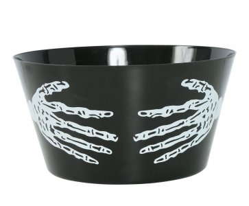 Black Reusable Bowl with The Skeleton Hands Design (30cm)