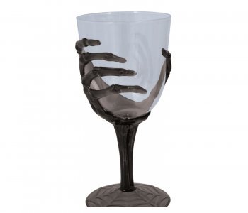 Black Skeleton Hand Reusable Wine Glass