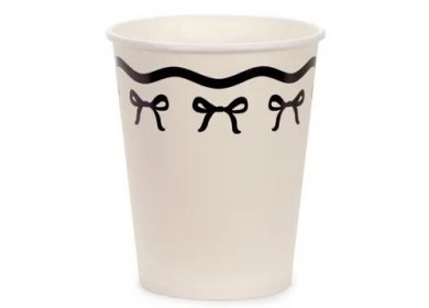 Black Bow Creme Paper Cups (6pcs)