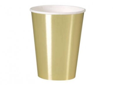 Gold Metallic Color Large Paper Cups (8pcs)
