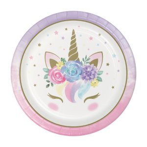 Baby Unicorn Large Paper Plates (8pcs)