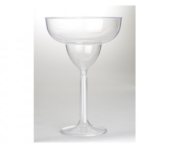 Large Clear Color Margarita Cup with High Pedestal