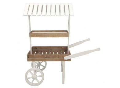 Large White and Wooden Trolley (132cm x 50cm x 150cm)