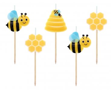 Bee Cake Candles (5pcs)