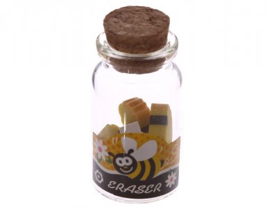 Cute Little Bee Jar with Erasers