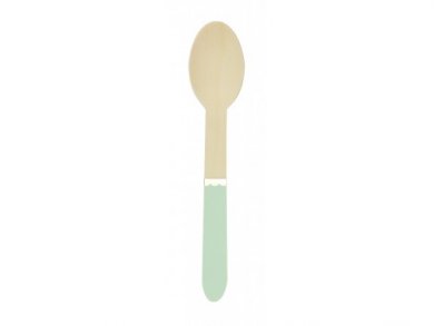 Mint Green Wooden Spoons with Gold Foiled Detail (8pcs)