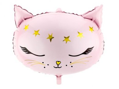 Meow Pink Cat Shaped Foil Balloon (48cm x 36cm)