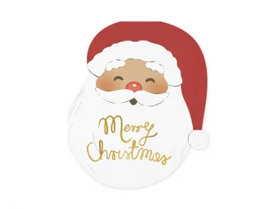 Merry Christmas Santa Shaped Napkins (12pcs)
