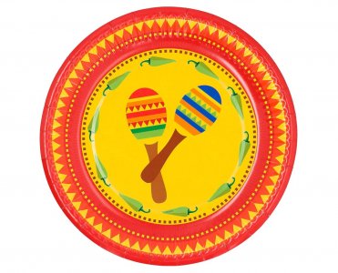 Mexican Fiesta Μεγάλα Χάρτινα Πιάτα (10τμχ)