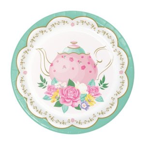 Floral Tea Party Small Paper Plates (8pcs)