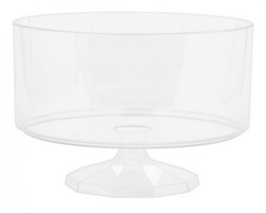 Clear Color Small Round Container with Pedestal (14,9cm)