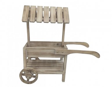 Small Wooden Trolley (62cm x 24cm x 61cm)