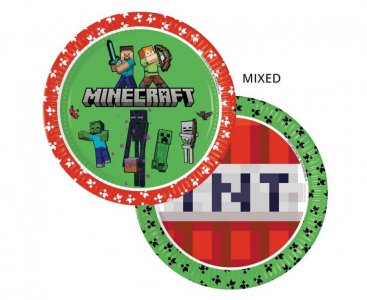 Minecraft Μεγάλα Χάρτινα Πιάτα (8τμχ)