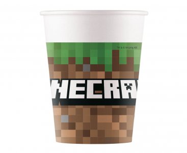 Minecraft Ποτήρια Χάρτινα (8τμχ)