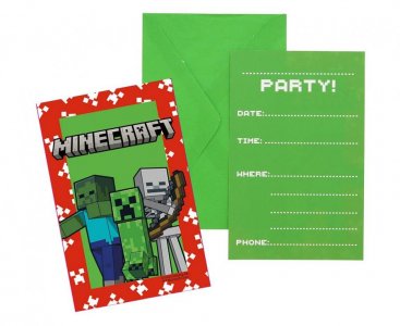 Minecraft Party Invitations (6pcs)