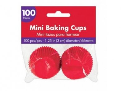 Mini Baking Cups in Red Color 100pcs