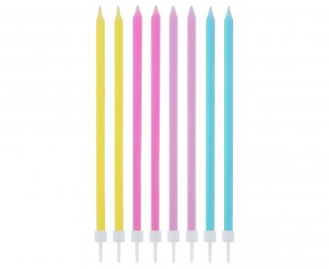 Mix Pastel Colors Cake Candles (16pcs)