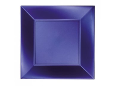 Μοδάτα Μπλε Περλέ Τετράγωνα Μικρά Πιάτα (8τμχ)
