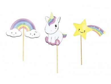 Unicorn and Rainbow Cake Toppers (3pcs)