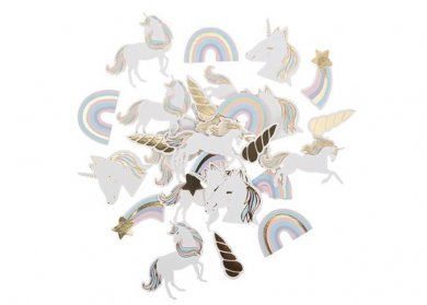 Unicorn and Rainbow with Gold Foiled Details Confettis