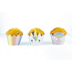 Unicorn and Rainbow Cupcake Wrappers (6pcs)
