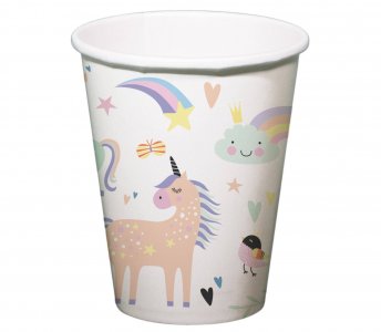 Unicorn and Rainbow Paper Cups (6pcs)