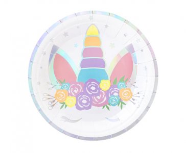 Unicorn with Flowers Small Paper Plates (6pcs)