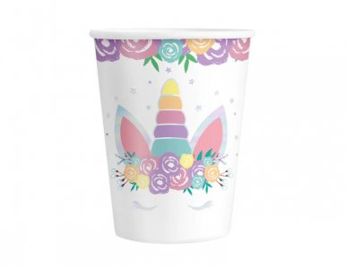 Unicorn with Flowers Paper Cups (6pcs)
