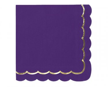 Purple Napkins with Gold Foiled Details (16pcs)