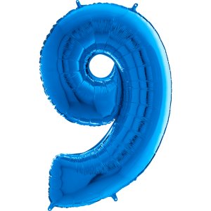 Supershape Balloon Number 9 Blue (100cm)