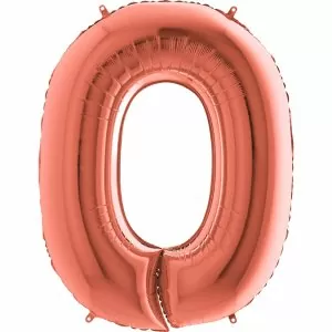 Supershape Μπαλόνι Αριθμός 0 Ροζ Χρυσό (100εκ)