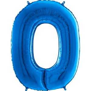 Supershape Balloon Number 0 Zero Blue (100cm)