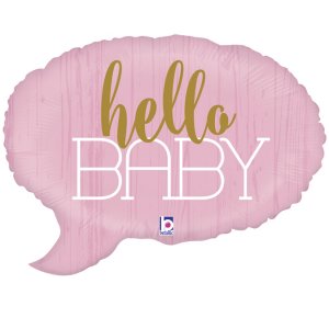 Hello Baby Pink Foil Balloon (61cm)
