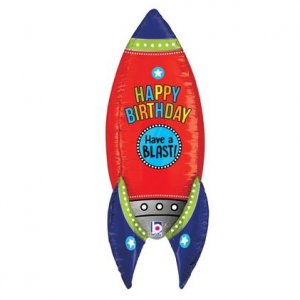 Πύραυλος Supershape Μπαλόνι Για Γενέθλια Happy Birthday