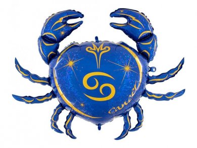 Zodiac Cancer Blue and Gold Balloon Supershape (Crab)
