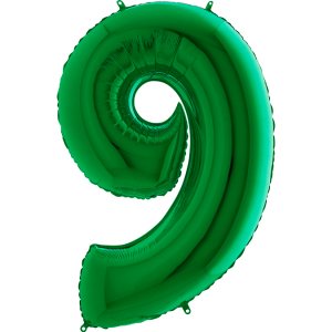 Πράσινο Μπαλόνι Supershape Αριθμός-Νούμερο 9 (100εκ)