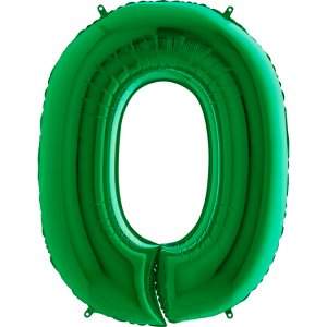 Green Supershape Balloon Number 0 (100cm)