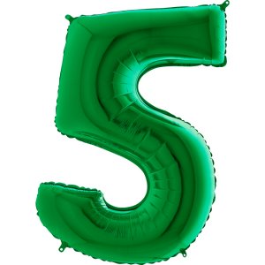 Πράσινο Μπαλόνι Supershape Αριθμός-Νούμερο 5 (100εκ)
