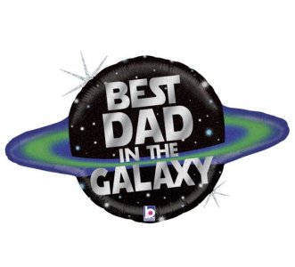 Supershape Balloon with Best Dad In The Galaxy Print (79cm)