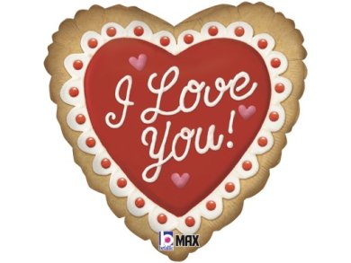 I Love You Cookie Heart Shaped Foil Balloon (46cm)