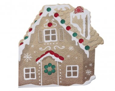 Gingerbread House Shaped Napkins (16pcs)