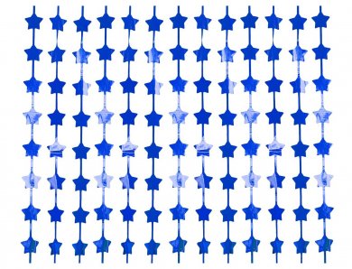 Μπλε Foil Κουρτίνα με Αστέρια (100εκ x 200εκ)