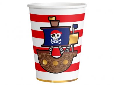 Red and Blue Pirate Paper Cups (8pcs)