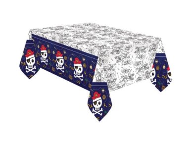 Red and Blue Pirate Tablecover with the Pirate Map (120cm x 180cm)