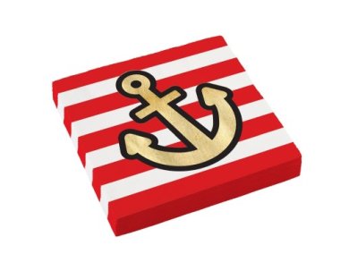 Red and Blue Pirate Luncheon Napkins with Anchor (16pcs)