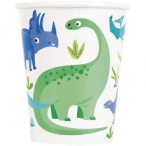 Blue and Green Dinosaurs Paper Cups (8pcs)