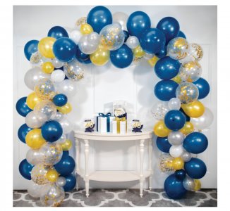 Blue and Gold Color Latex Balloons Garland (4,80m)