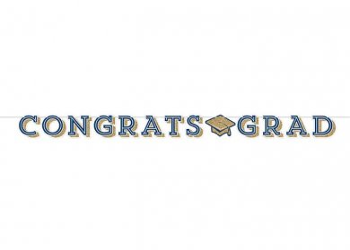 Blue and Gold Congrats Grad Garland (243cm)
